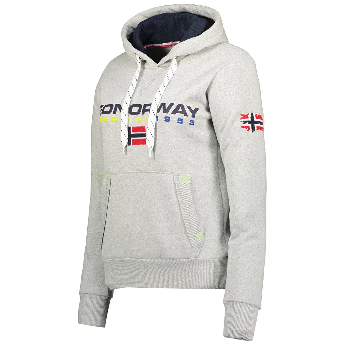 Geographical Norway Goliver Femme - Sweat Passe-Tête Gris Clair