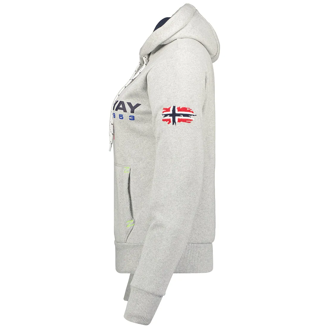 Geographical Norway Goliver Femme - Sweat Passe-Tête Gris Clair