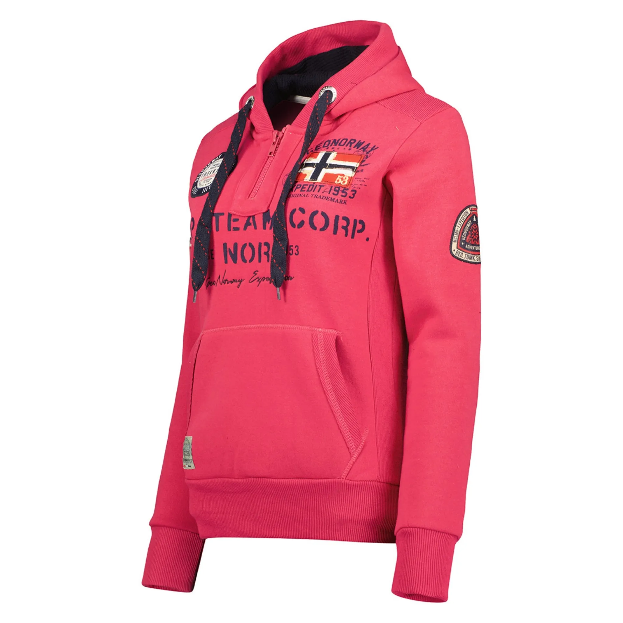 Geographical Norway Goptaine Femme - Sweat passe - tête Rose Flash