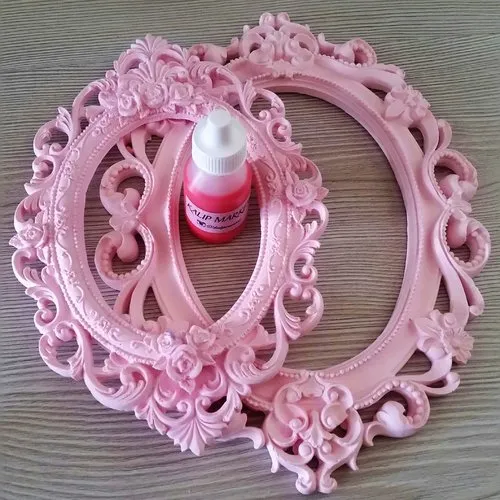 Grand moule silicone cadre photo miroir 34cm rose pour plâtre wepam résine cire savon argile polyester k003 7f1010