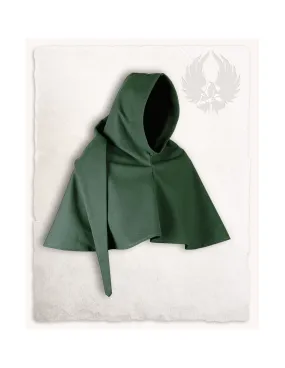 Gugel médiéval en coton vert modèle Benson ⚔️ Boutique Épées