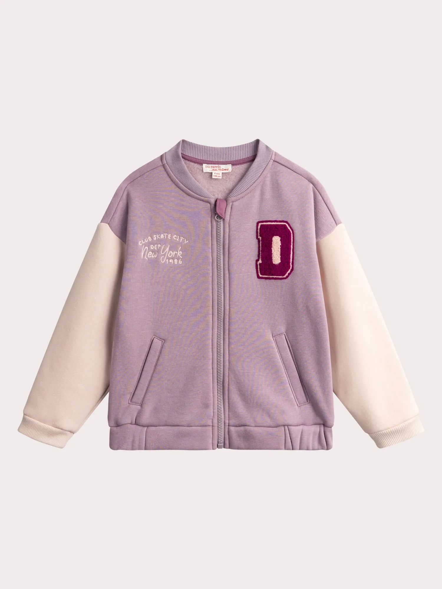 Haut de jogging lilas doublé chaud pour fille