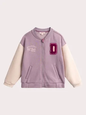 Haut de jogging lilas doublé chaud pour fille