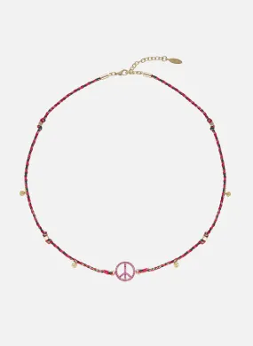 HIPANEMA  Collier corde peace bonzey - Rose