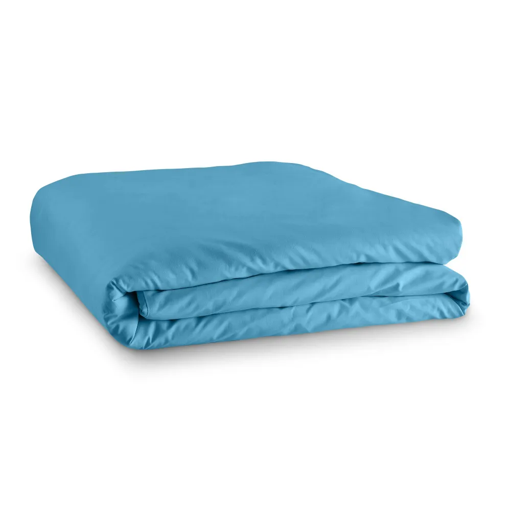 Housse de couette Turquoise 260 x 240 cm / 100% Coton / 57 Fils/cm² pour lit 2 places "King Size"