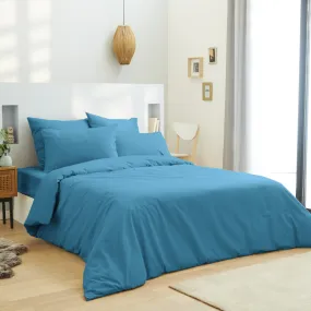 Housse de couette Turquoise 260 x 240 cm / 100% Coton / 57 Fils/cm² pour lit 2 places "King Size"