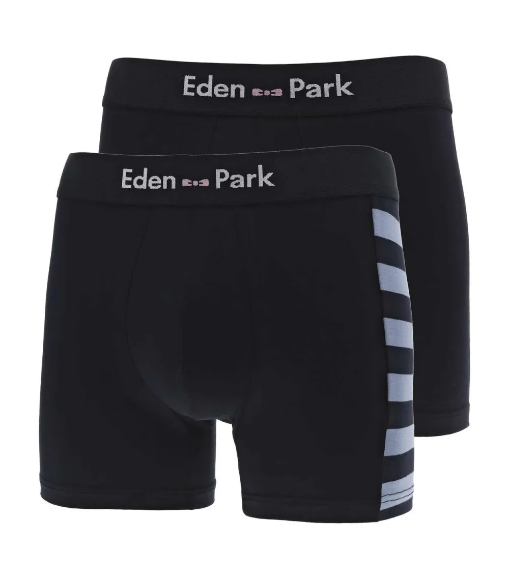 Lot de 2 boxers avec nom de la marque Eden Park en coton nuit