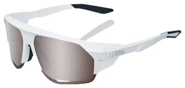 Lunettes 100% - Norvik - Soft Tact Blanc - Verres Miroir Argentée Hiper 