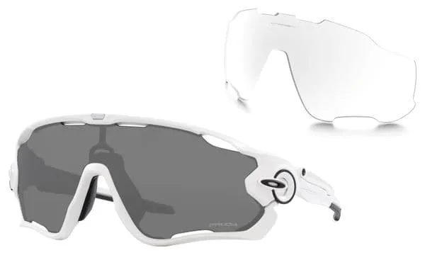 Lunettes Oakley Jawbreaker Blanc Mat - Verres Prizm Black + Verres Clear Inclus / Réf : OO9290-76