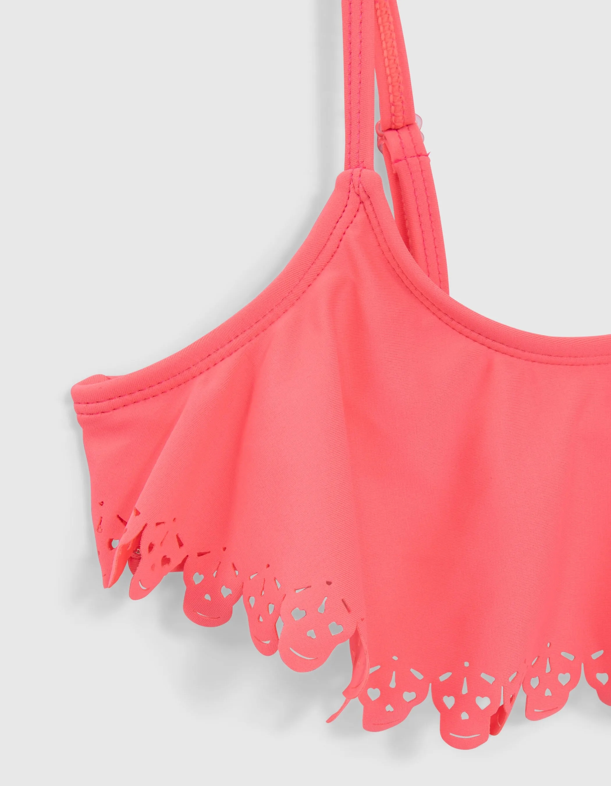 Maillot de bain 2 pièces rose fluo fille