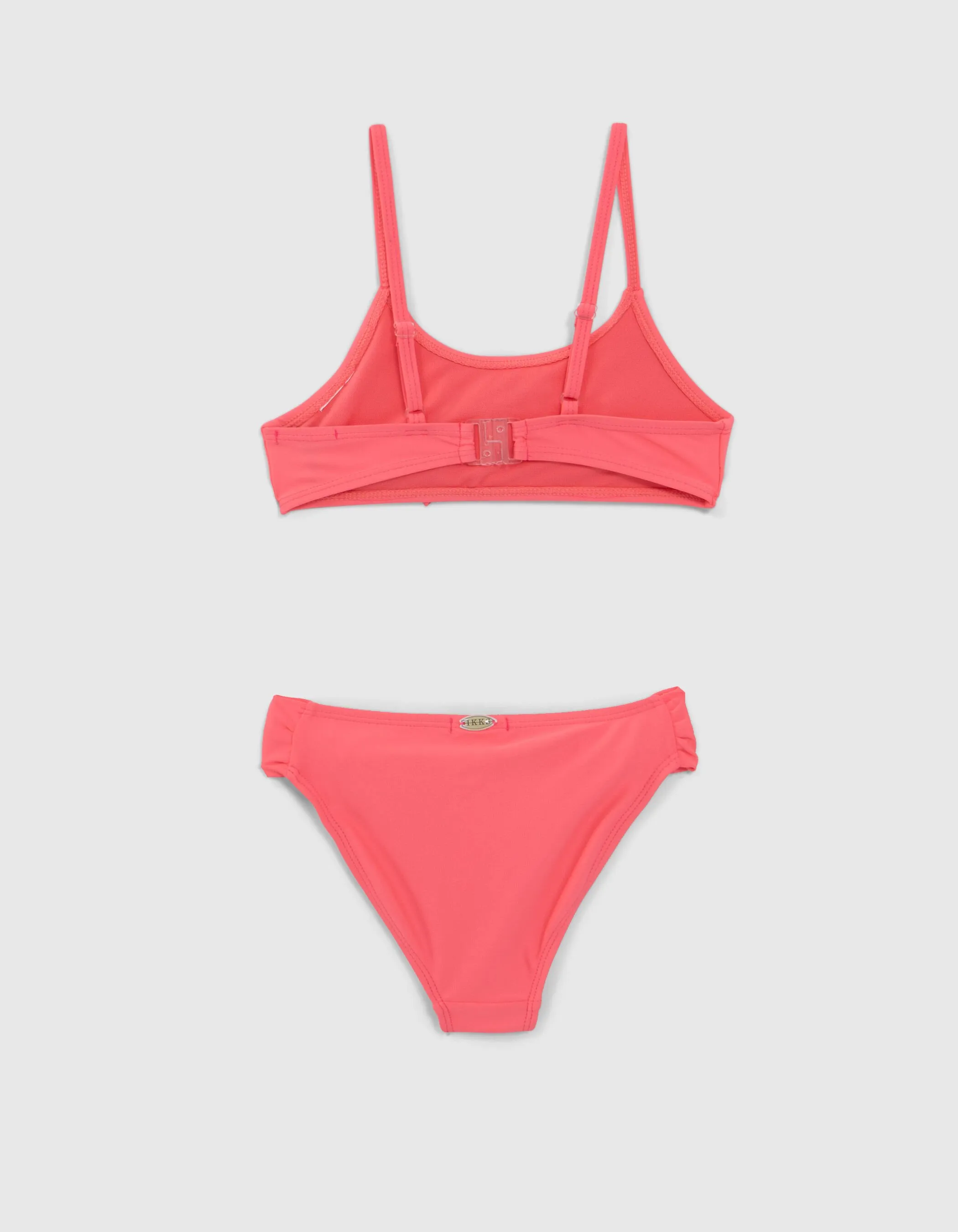 Maillot de bain 2 pièces rose fluo fille