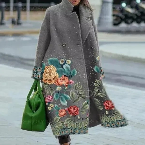 Manteau d'hiver avec motif floral