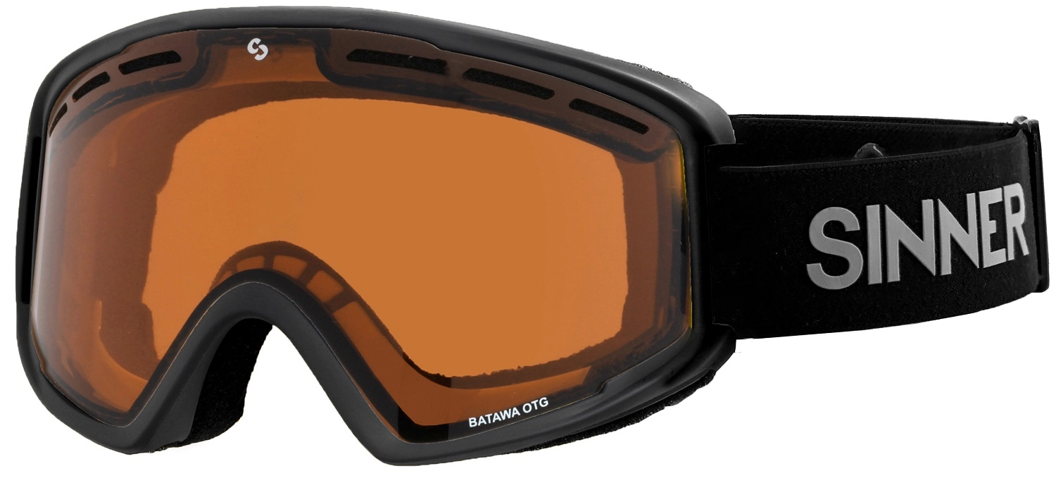 Masque de Ski Sinner Batawa OTG Matte Black Double Orange Sintec +Vent 22