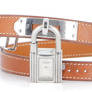 Montre Hermès Kelly double Acier et Cuir Marron