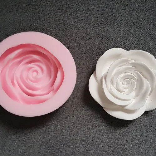 Moule silicone fleur 8cm rose 3d nature pour pâte polymère fimo plâtre argile wepam savon bougie résine polyester ciment k1027 6