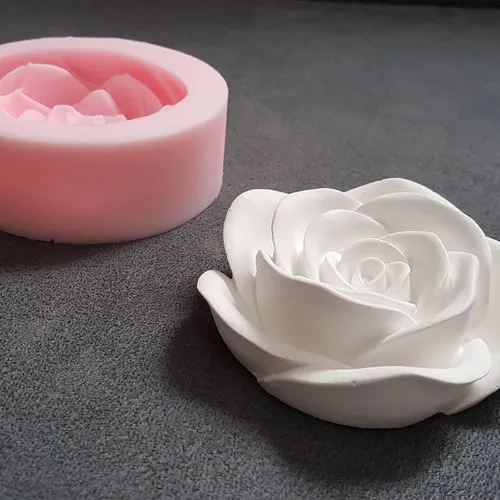 Moule silicone fleur 8cm rose 3d nature pour pâte polymère fimo plâtre argile wepam savon bougie résine polyester ciment k1027 6