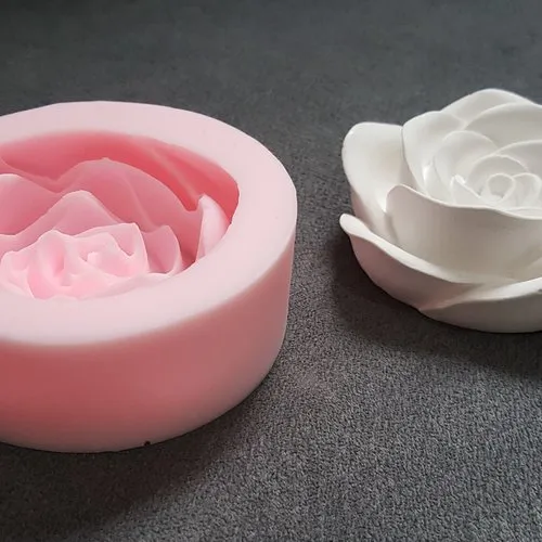 Moule silicone fleur 8cm rose 3d nature pour pâte polymère fimo plâtre argile wepam savon bougie résine polyester ciment k1027 6