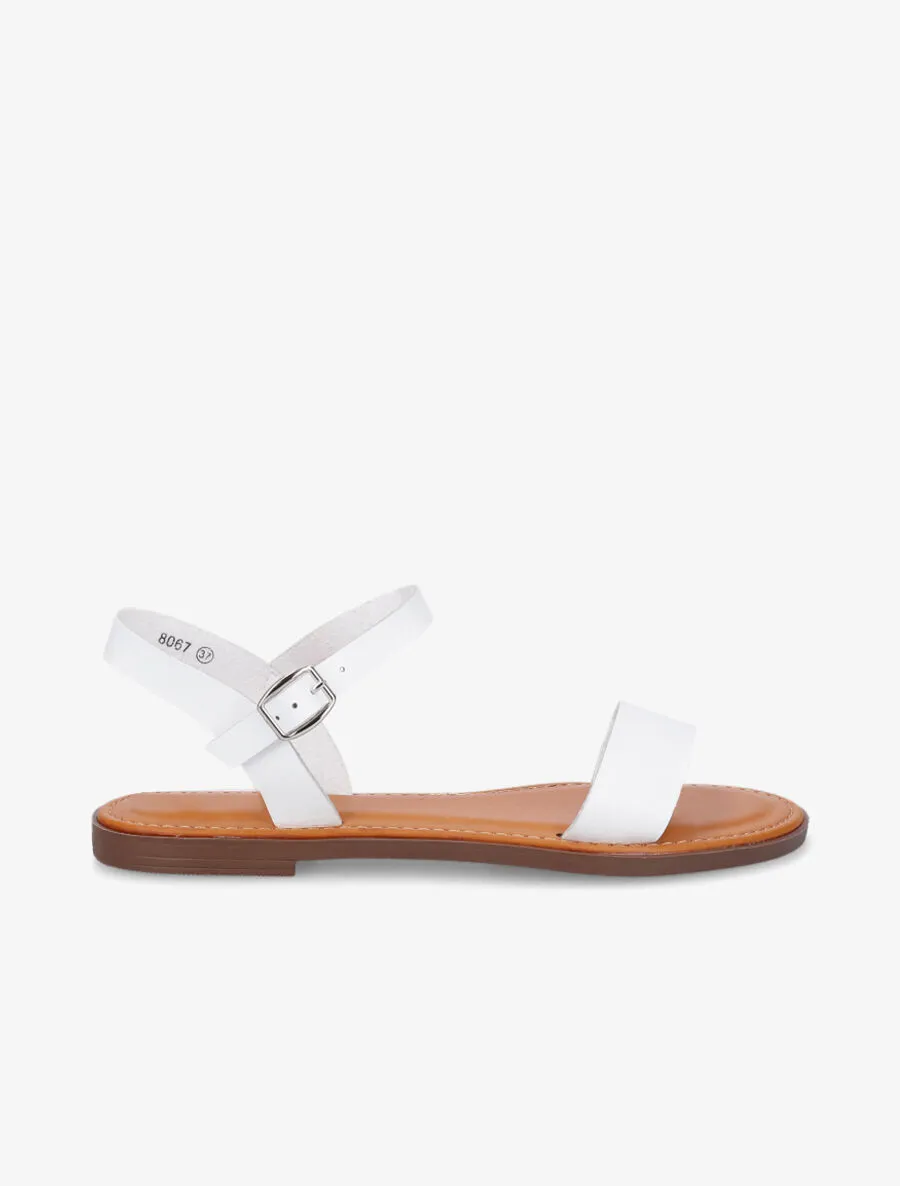 Nu-pieds plats basiques - Blanc