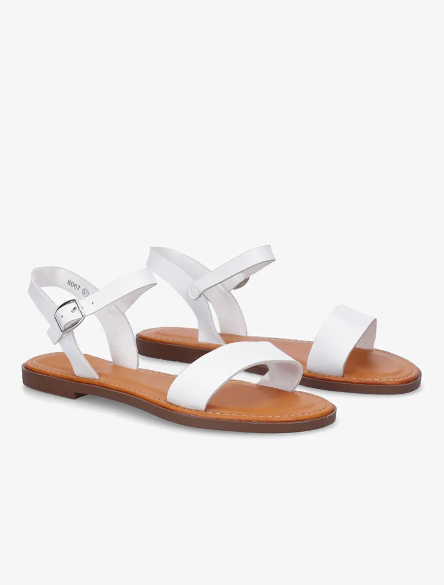 Nu-pieds plats basiques - Blanc