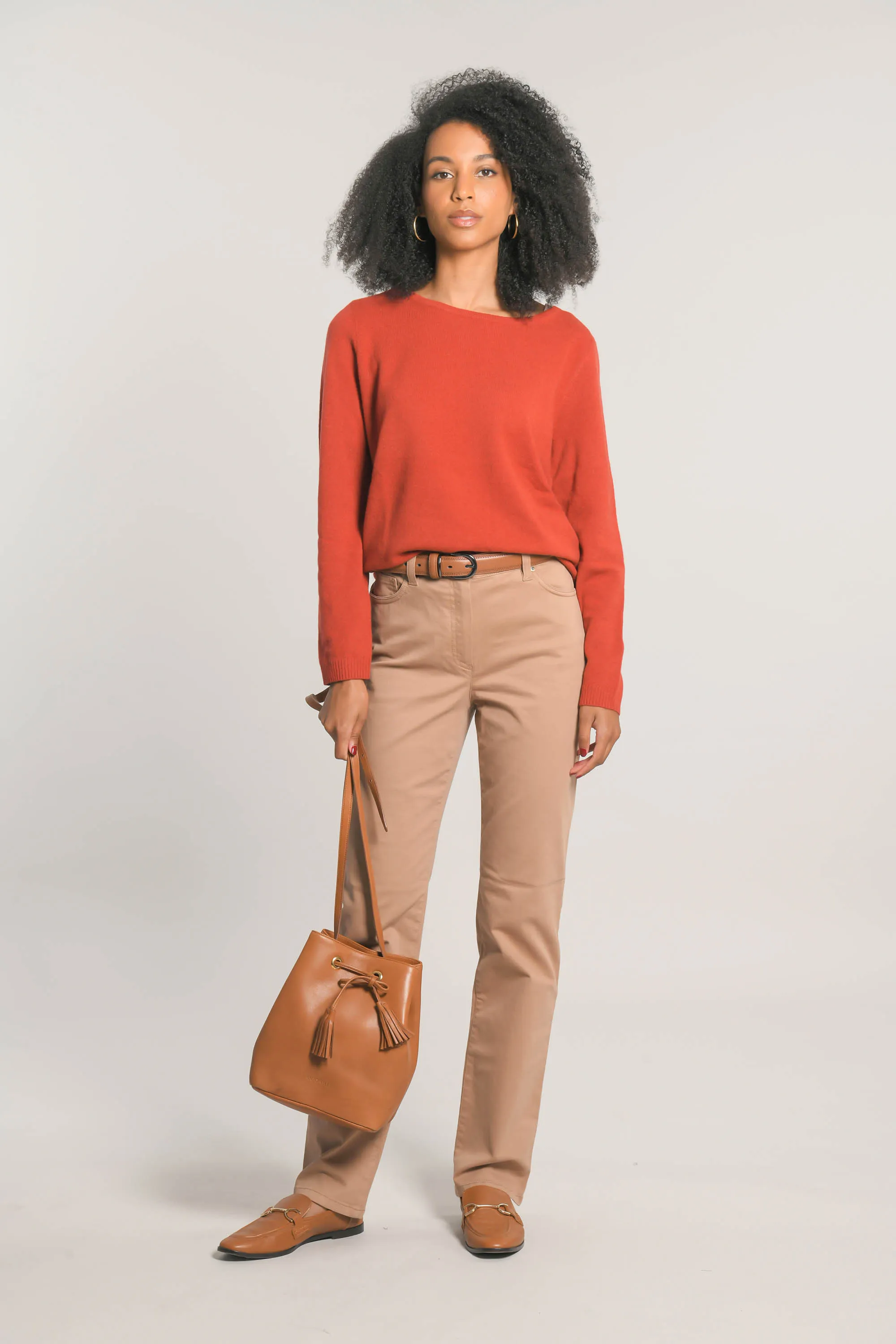 NUMI - PANTALON DROIT - CAMEL