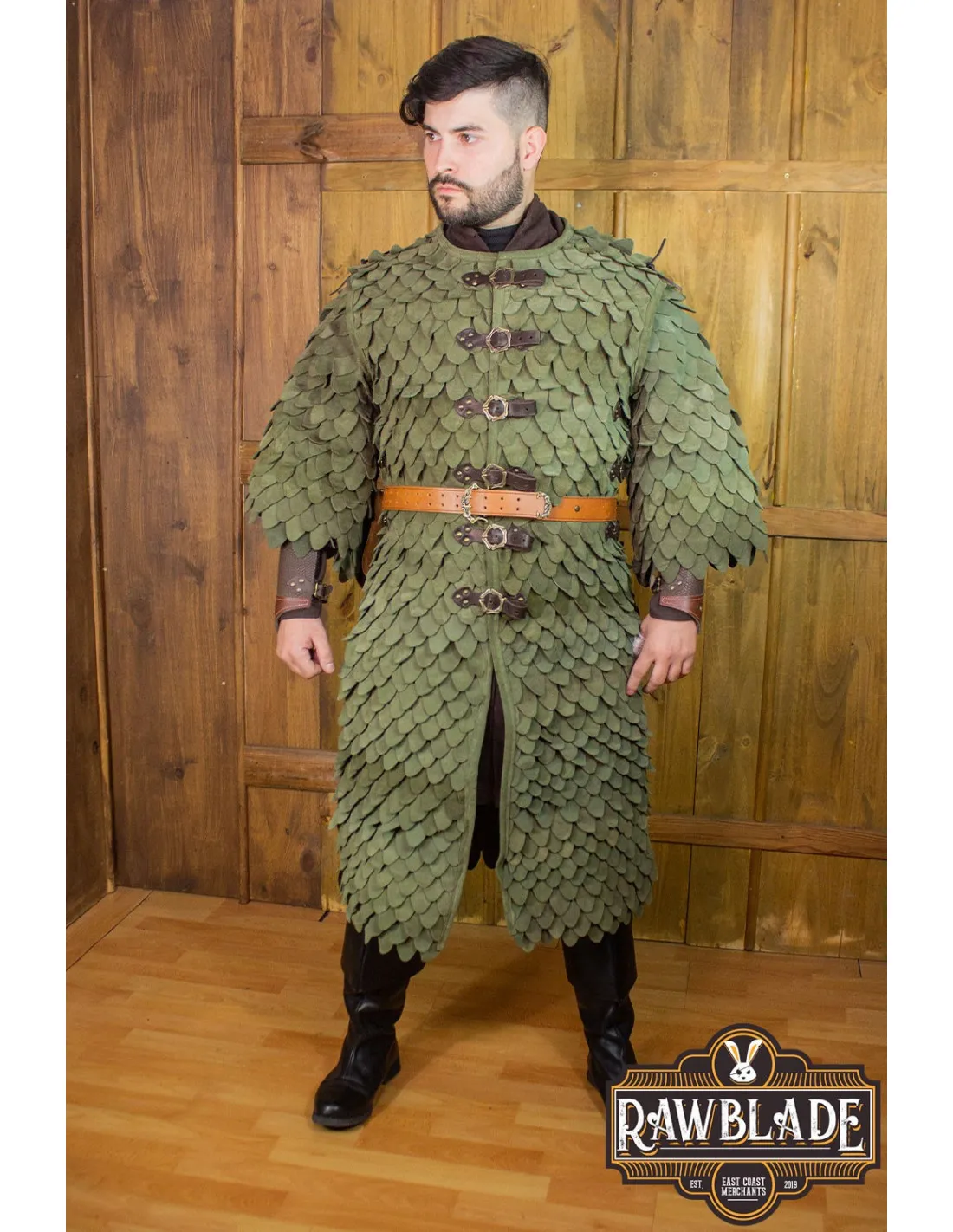 Oria Scale Armor avec manches - Vert ⚔️ Boutique Épées