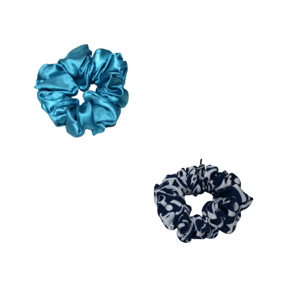 Pack Medium Scrunchies turquoise, bleu & blanc - ALEGRIHEAD