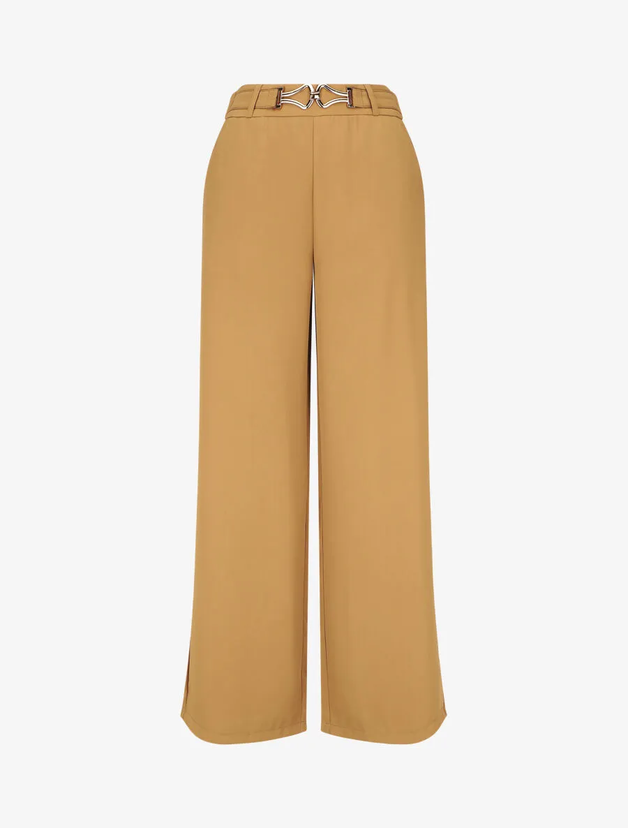 Pantalon ample à boucle fantaisie - Camel