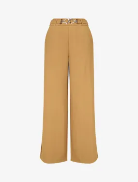 Pantalon ample à boucle fantaisie - Camel