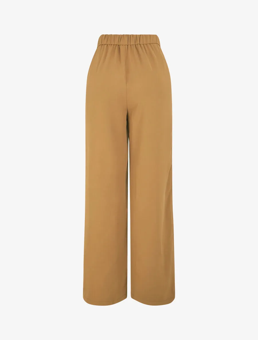 Pantalon ample à fermeture stylisée - Camel