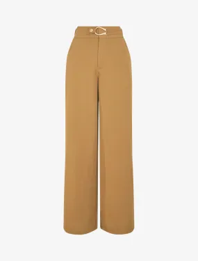 Pantalon ample à fermeture stylisée - Camel