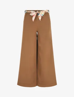 Pantalon ample à taille élastiquée - Camel