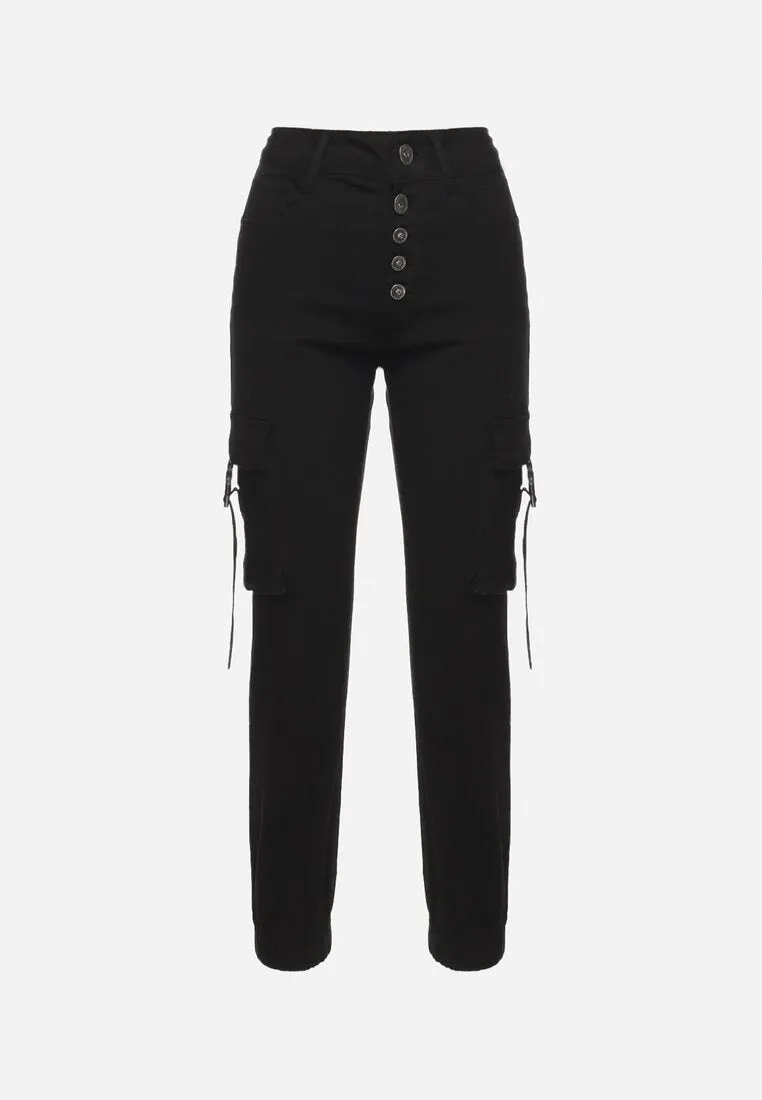 Pantalon de jogging en coton taille haute noir