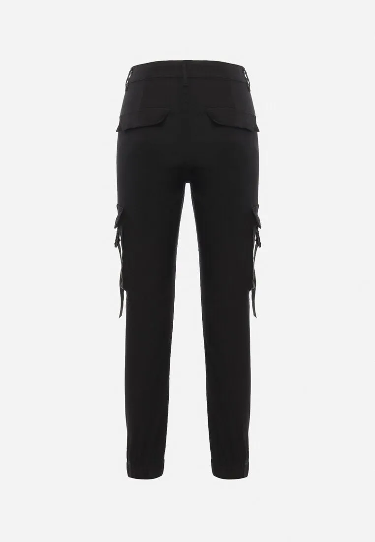 Pantalon de jogging en coton taille haute noir