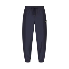 Pantalon de jogging en nylon bleu étiquette griffée