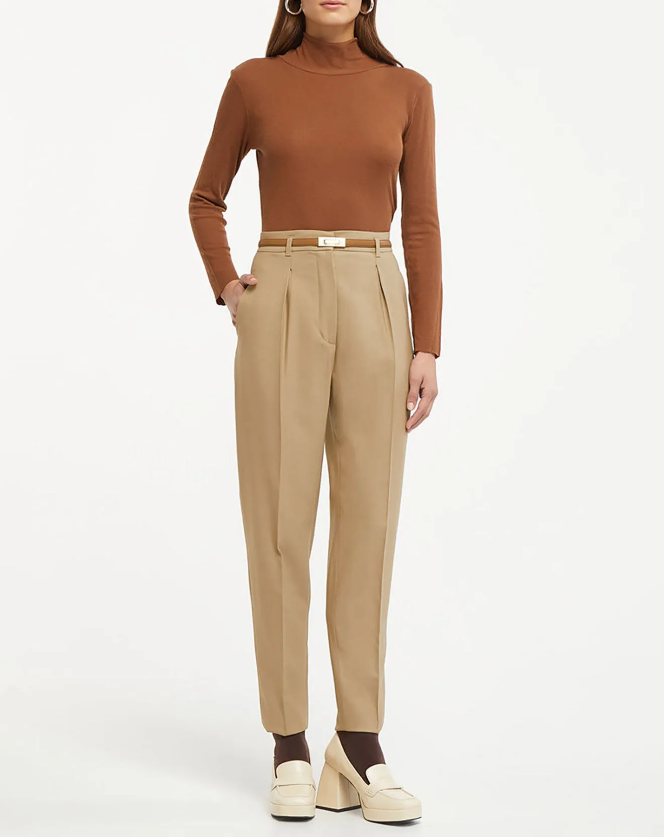 Pantalon en Laine mélangée Briose camel