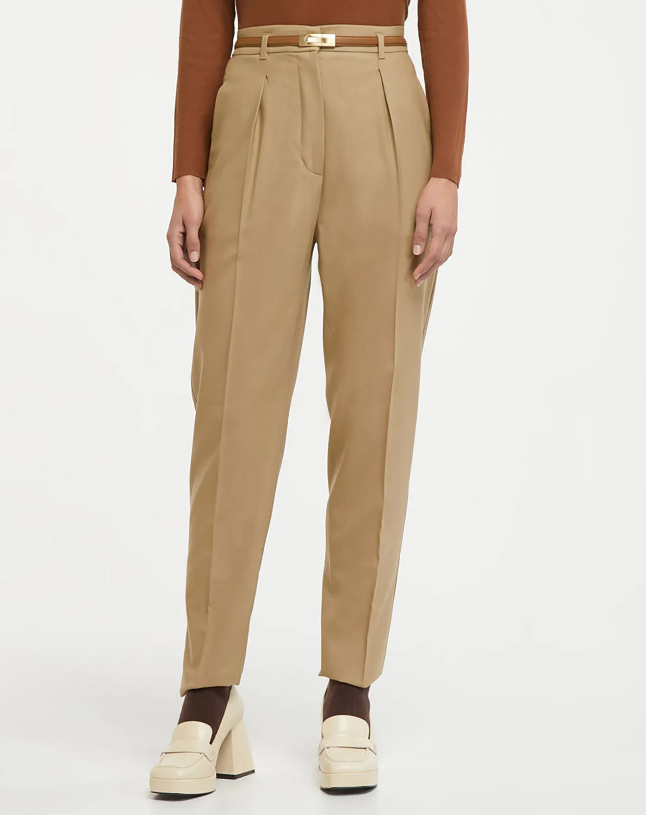 Pantalon en Laine mélangée Briose camel