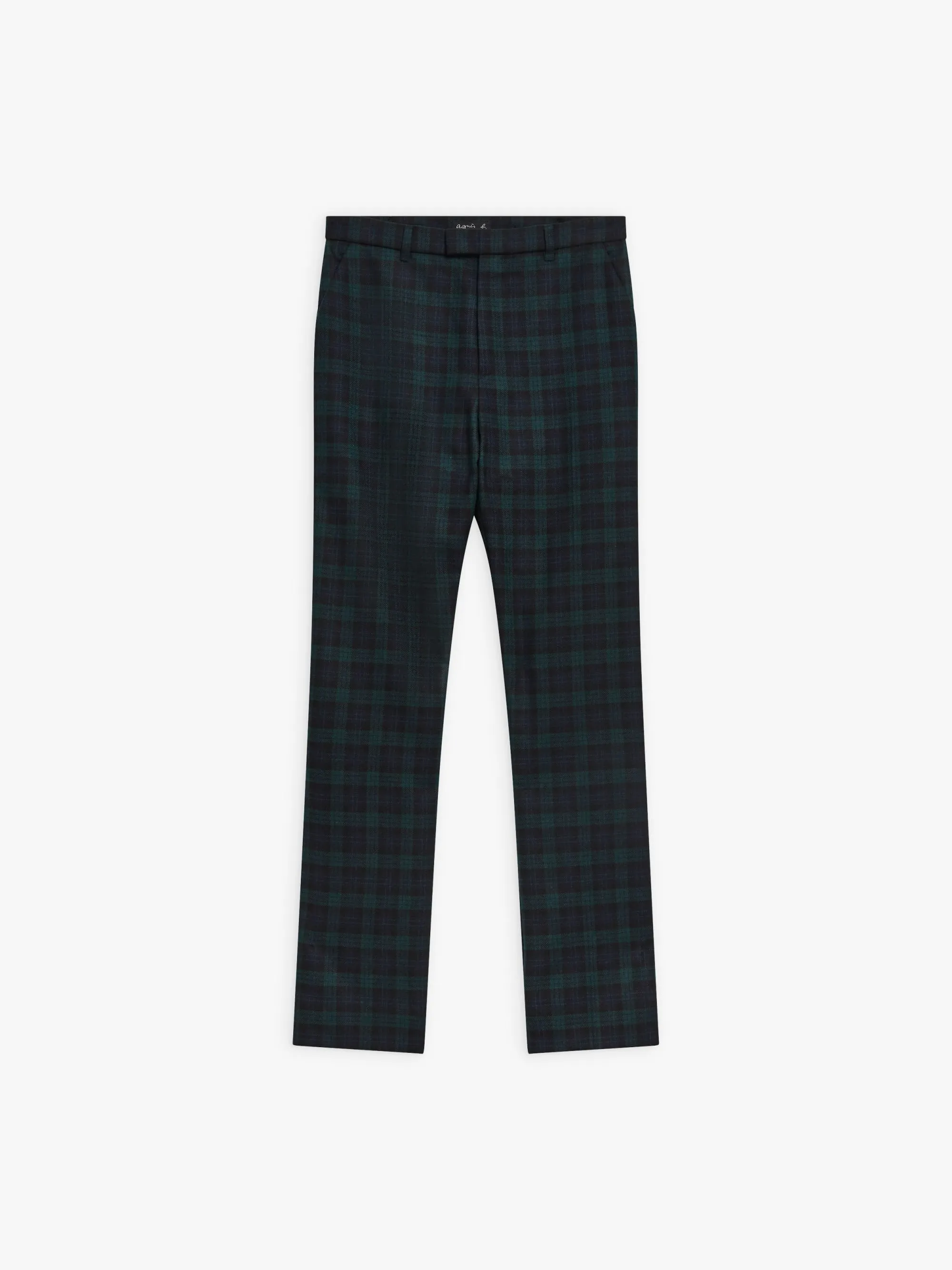 pantalon Fergie en laine à carreaux vert 