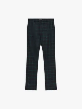 pantalon Fergie en laine à carreaux vert 