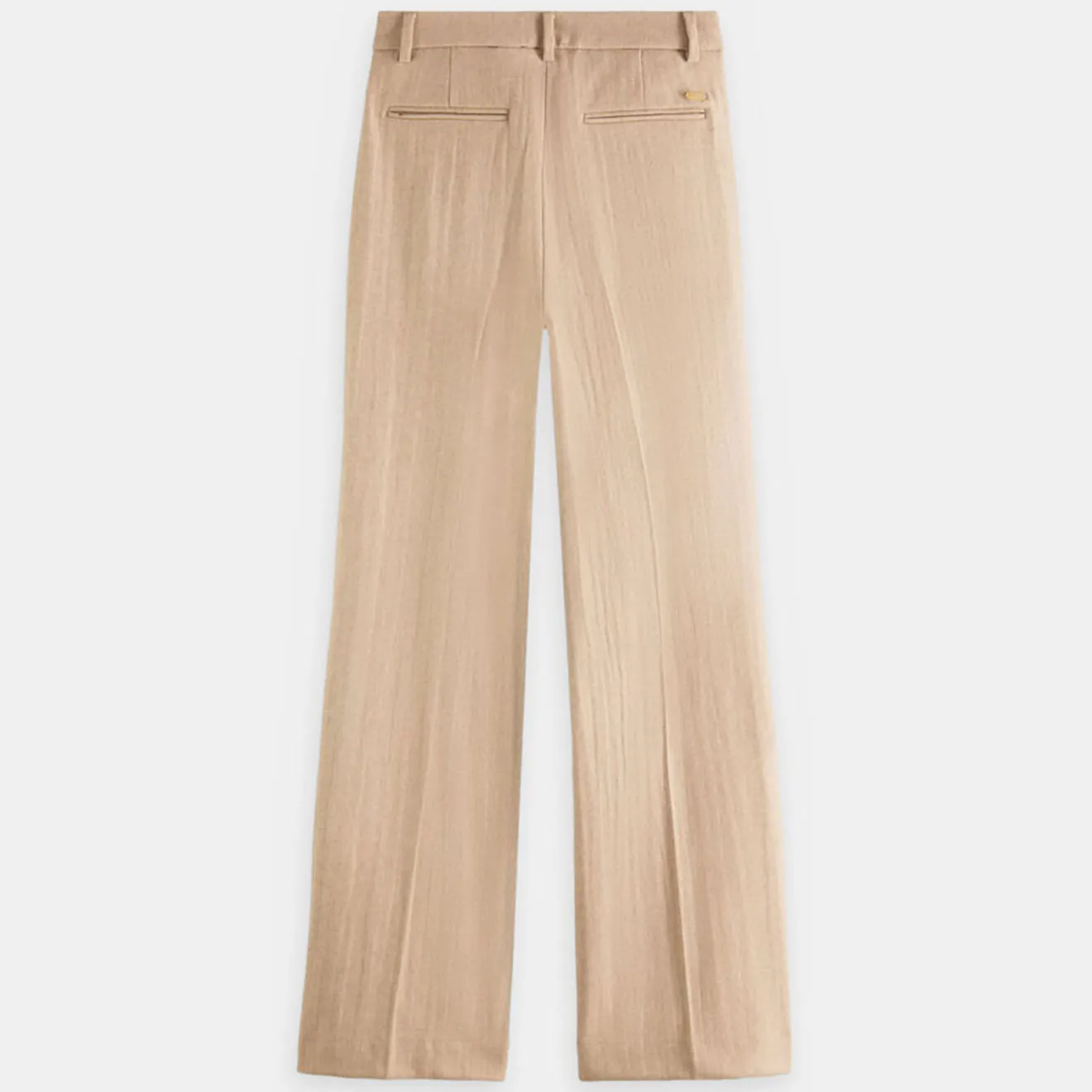 Pantalon Regular Fit en Laine mélangée Edie Text beige