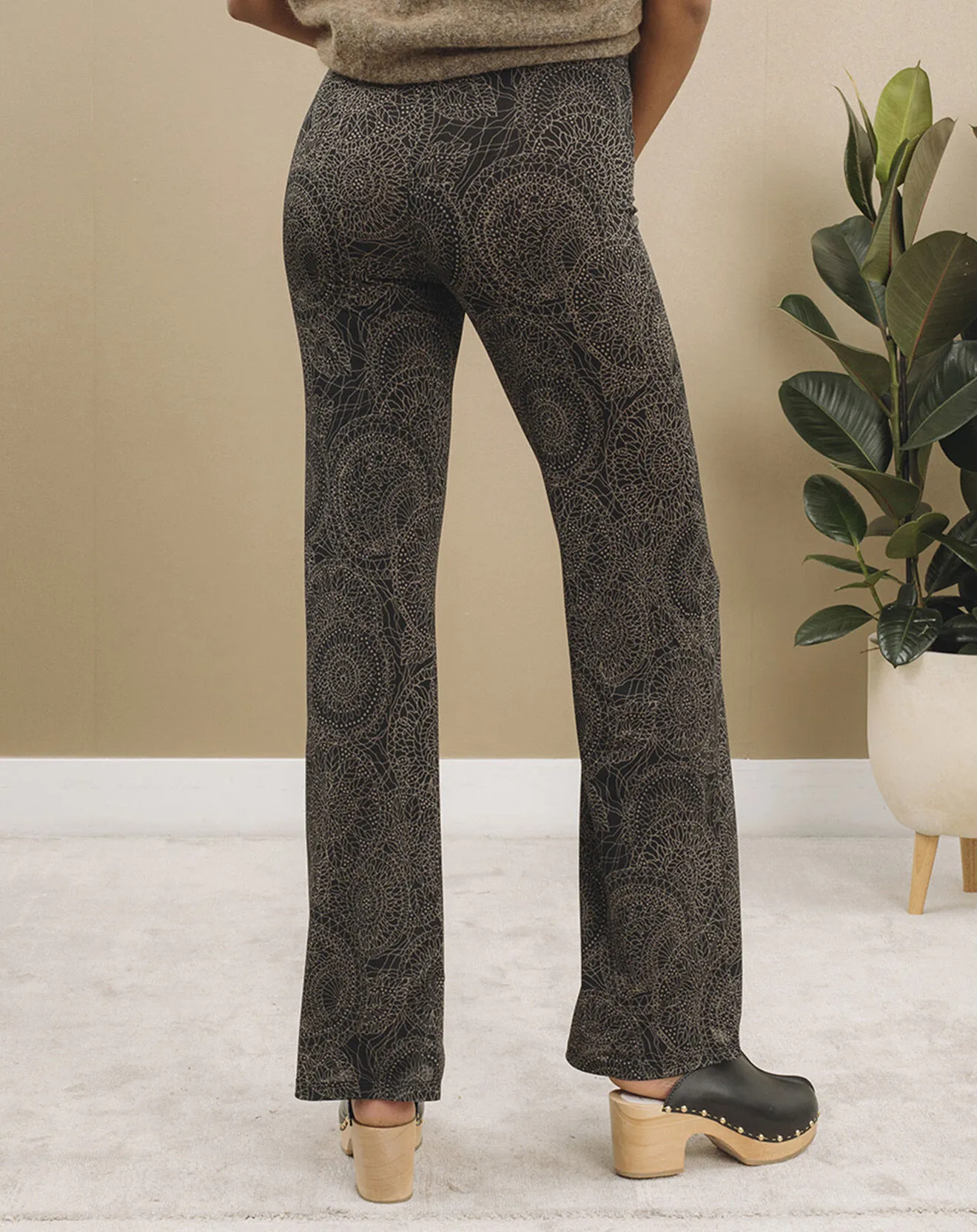 Pantalon Store imprimé rosace noir