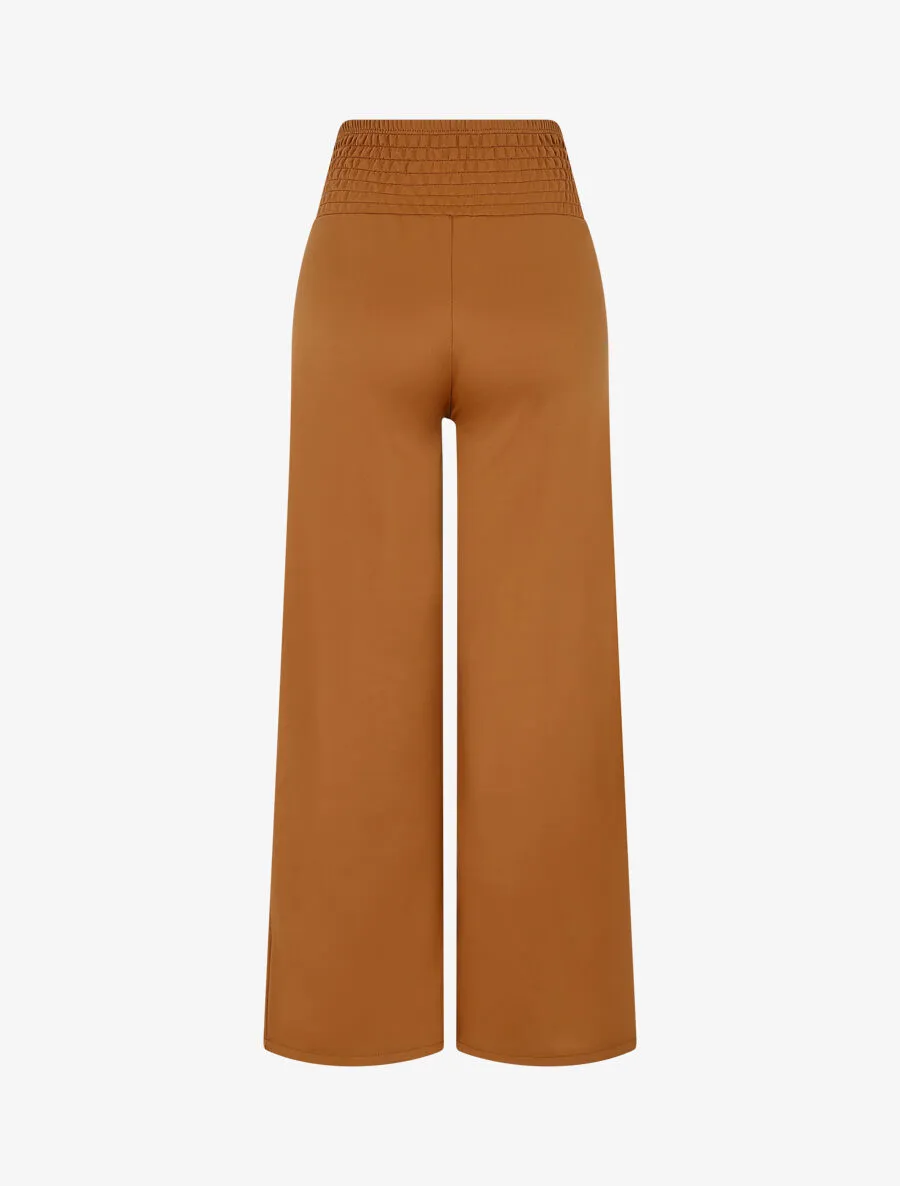 Pantalon style pons fluide uni - Camel