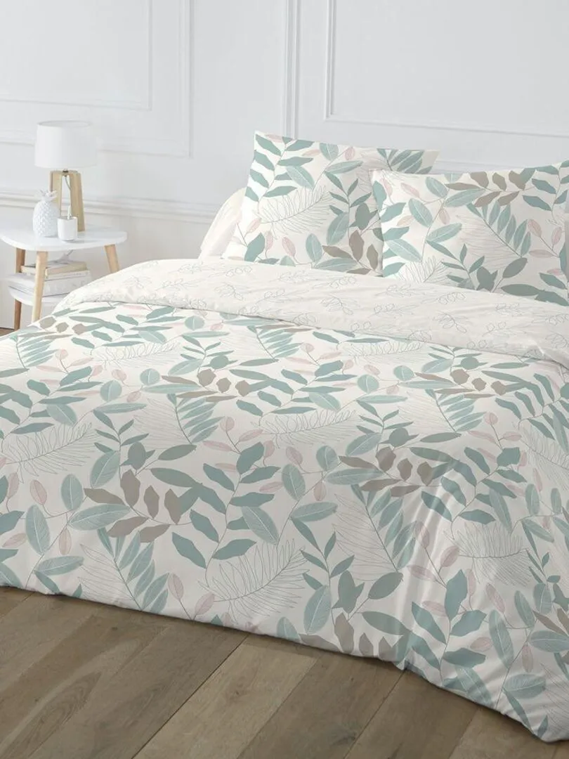 Parure de couette 100% Coton 51 fils Chemin Multico - Vert