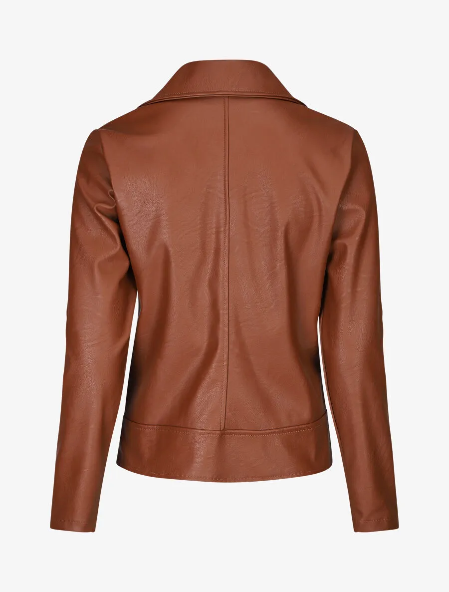 Perfecto droit uni en simili - Camel