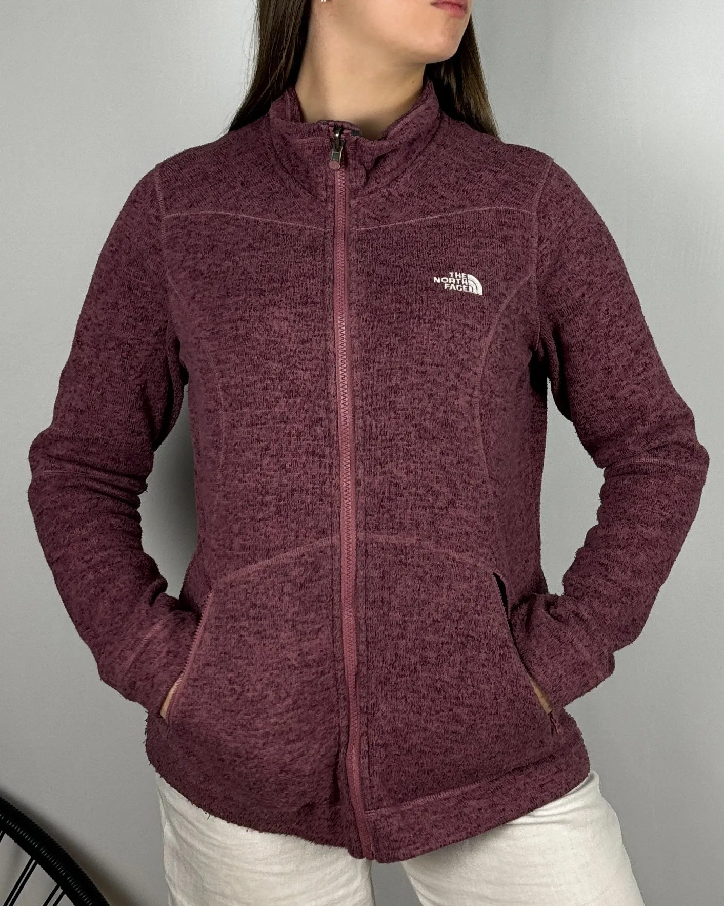 Polaire à zip rose The North Face (L) Unisex