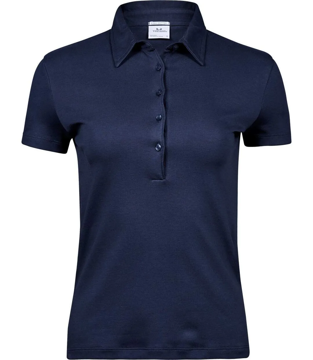 Polo femme premium coton pima - 1441 - bleu marine - manches courtes