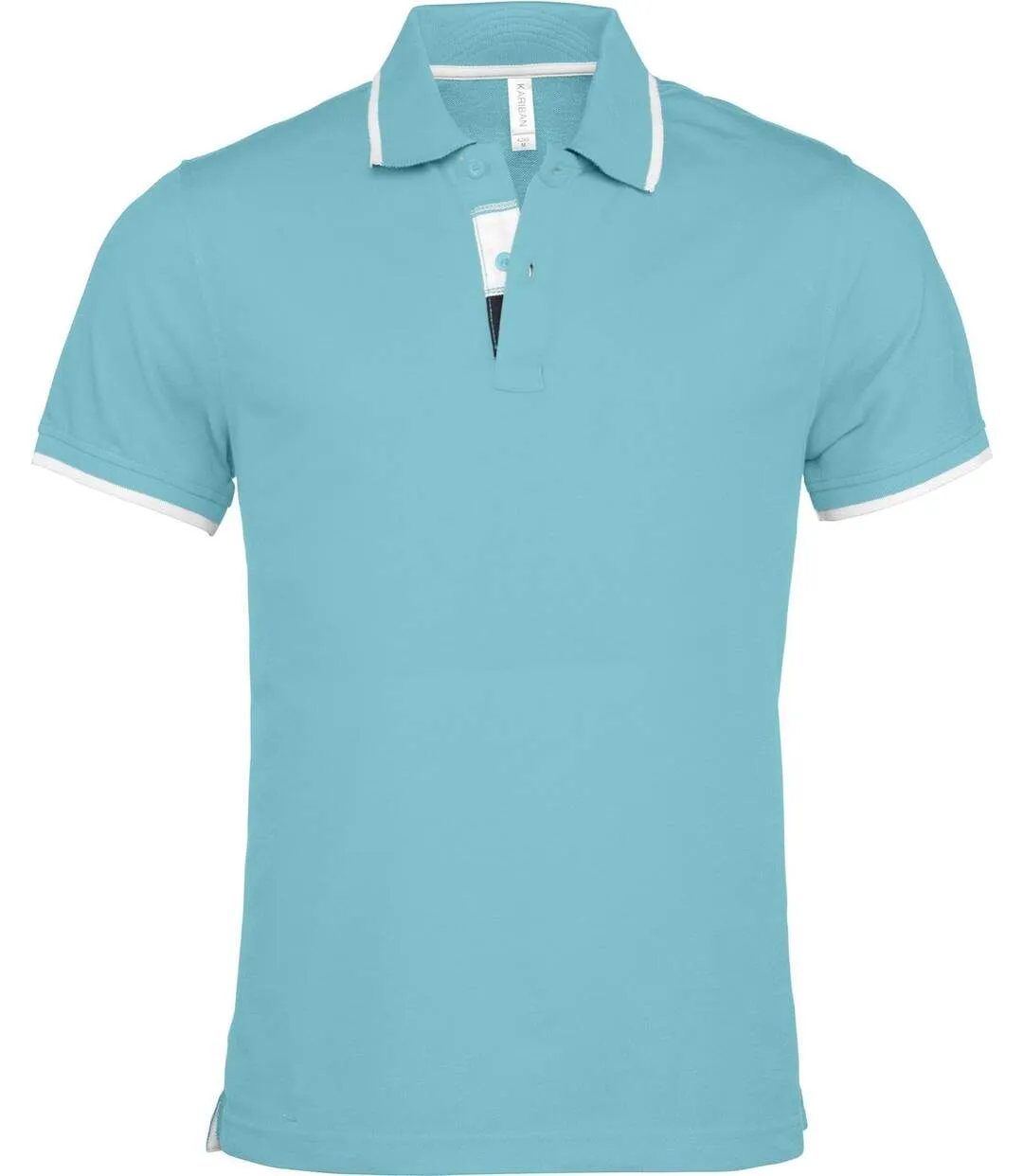 Polo homme inserts contrastés - manches courtes - K245 - bleu turquoise