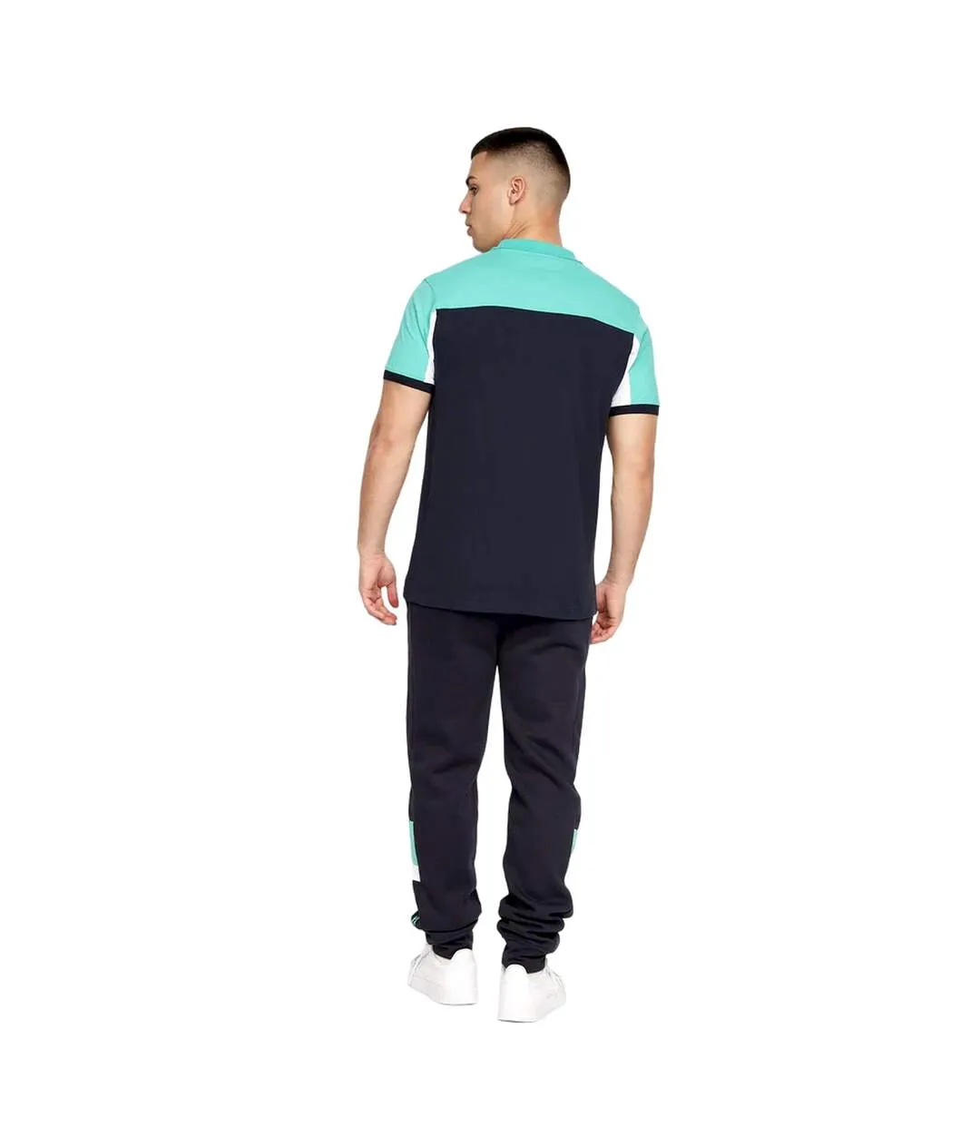 Polo jabblist homme bleu marine / turquoise vif / blanc Crosshatch