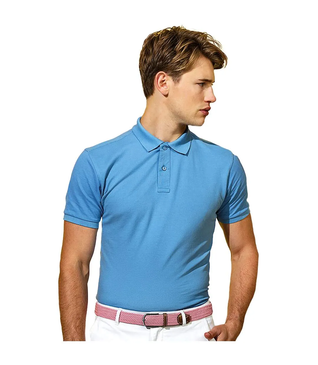 Polo manches courtes homme turquoise Asquith & Fox