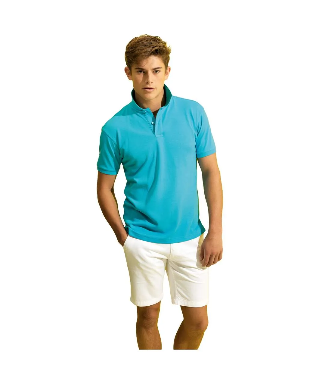 Polo super leger homme turquoise Asquith & Fox