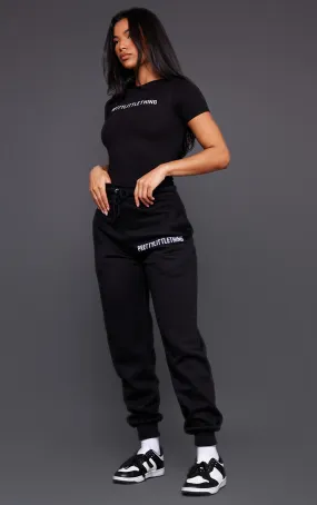 PRETTYLITTLETHING Jogging resserré noir profond à taille haute